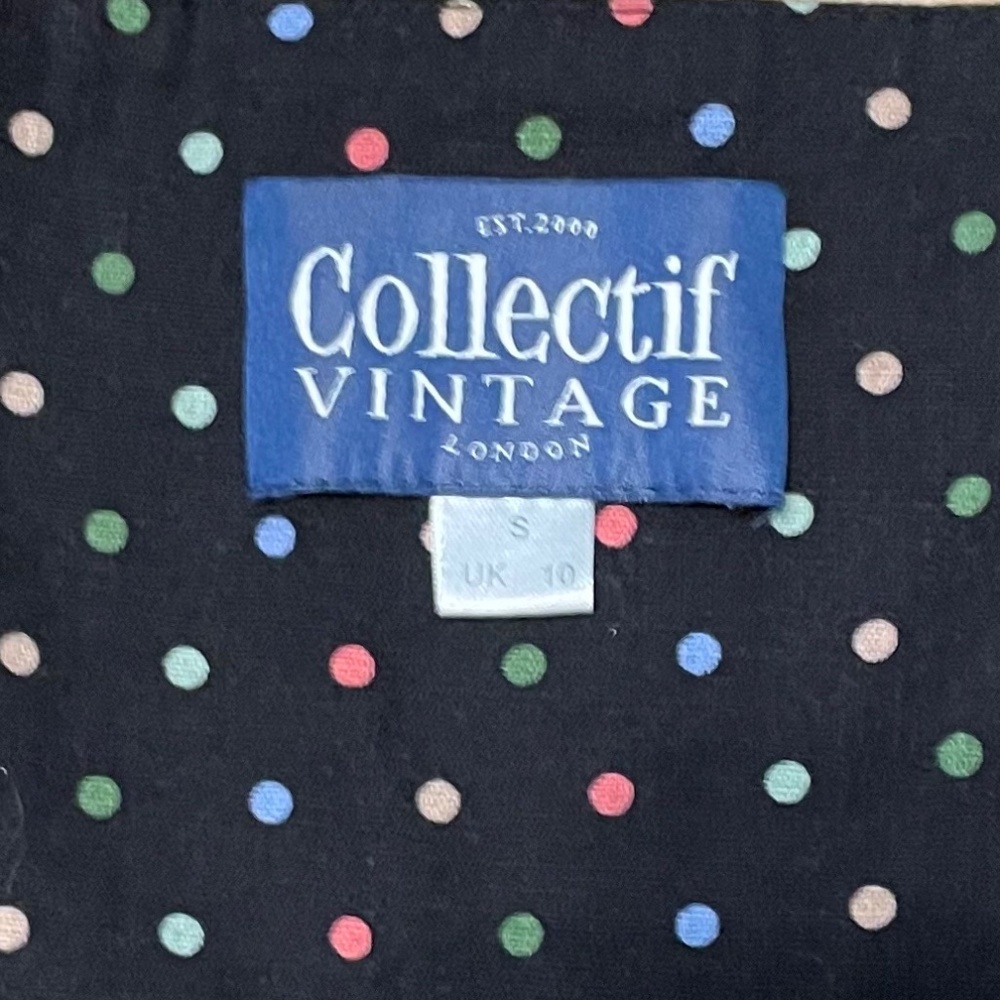 Collectif Polka Dot Dress with belt - altered smaller UK 10 Small - Picture 14 of 14